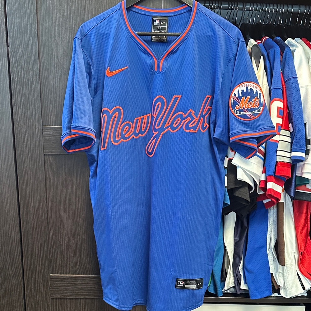 New York Mets Nike Alternate Sponsor Patch Elite Jersey - Royal